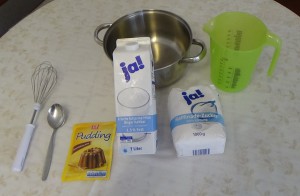 Schokoladenpudding-Zutaten